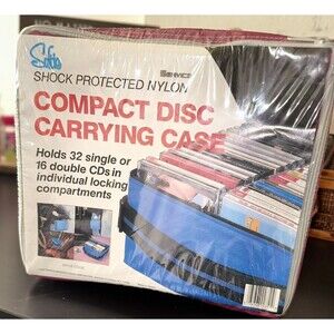 Vintage 80s Softie Brand Nylon Compact Disc Pink 32ct Carrying Case  NOS‎ Prop